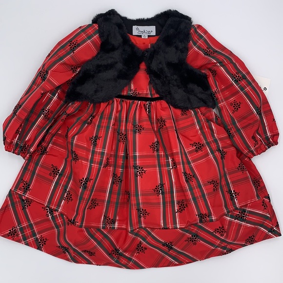 Pippa & Julie 2 Piece Red & Black Plaid Dress Set Size 4 - Picture 16 of 16